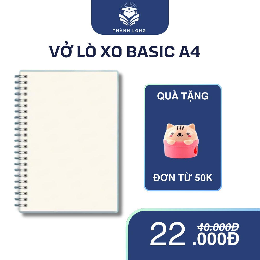 Vở lò xo basic A4 Thành Long kẻ ngang - Ảnh 3